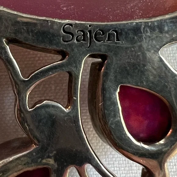 Sajen Druzy and semi precious stone necklace in SS with double chain necklace. - Picture 6 of 13